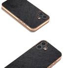 For iPhone 16 Nano Electroplating Dual Color Lichi Texture PU Phone Case(Black) - 3