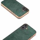 For iPhone 16 Nano Electroplating Dual Color Lichi Texture PU Phone Case(Green) - 3