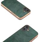 For iPhone 16 Plus Nano Electroplating Dual Color Lichi Texture PU Phone Case(Green) - 3