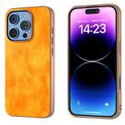 For iPhone 16 Pro Max Nano Electroplating Dual Color Lichi Texture PU Phone Case(Orange) - 1