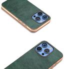 For iPhone 16 Pro Max Nano Electroplating Dual Color Lichi Texture PU Phone Case(Green) - 3