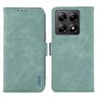 For Xiaomi 14T Pro ABEEL Frosted Magnetic RFID Leather Phone Case(Cyan) - 1