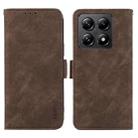 For Xiaomi 14T Pro ABEEL Frosted Magnetic RFID Leather Phone Case(Brown) - 1