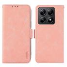 For Xiaomi 14T ABEEL Frosted Magnetic RFID Leather Phone Case(Pink) - 1