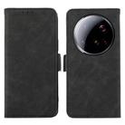 For Xiaomi 15 Ultra ABEEL Frosted Magnetic RFID Leather Phone Case(Black) - 1