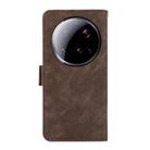For Xiaomi 15 Ultra ABEEL Frosted Magnetic RFID Leather Phone Case(Brown) - 3