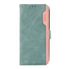 For Xiaomi 14T ABEEL Color Block Magnetic RFID Leather Phone Case(Cyan-Pink) - 2