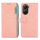 For Xiaomi Poco X7 Pro ABEEL Color Block Magnetic RFID Leather Phone Case(Pink-Cyan) - 1