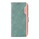 For Xiaomi Poco X7 Pro ABEEL Color Block Magnetic RFID Leather Phone Case(Cyan-Pink) - 2