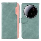 For Xiaomi 15 Ultra ABEEL Color Block Magnetic RFID Leather Phone Case(Cyan-Pink) - 1