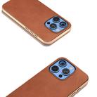 For iPhone 16 Pro Max Nano Electroplating Dual Color Cowhide Texture Protective Phone Case(Brown) - 3