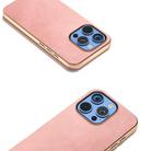 For iPhone 16 Pro Max Nano Electroplating Dual Color Cowhide Texture Protective Phone Case(Rose Gold) - 3