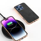 For iPhone 16 Pro Nano Electroplating Dual Color Cowhide Texture Protective Phone Case(Black) - 2