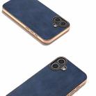 For iPhone 16 Plus Nano Electroplating Dual Color Cowhide Texture Protective Phone Case(Blue) - 3