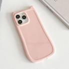 For iPhone 11 Pro Frosted Solid Color Cat Head TPU Phone Case(Pink) - 1