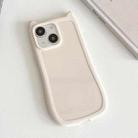 For iPhone 13 Frosted Solid Color Cat Head TPU Phone Case(White) - 1