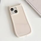 For iPhone 14 Frosted Solid Color Cat Head TPU Phone Case(White) - 1