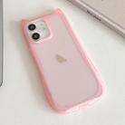 For iPhone 11 Frosted Transparent Cat Head TPU Phone Case(Pink) - 1