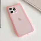 For iPhone 11 Pro Max Frosted Transparent Cat Head TPU Phone Case(Pink) - 1