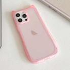For iPhone 13 Pro Max Frosted Transparent Cat Head TPU Phone Case(Pink) - 1