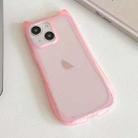 For iPhone 14 Frosted Transparent Cat Head TPU Phone Case(Pink) - 1