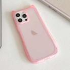 For iPhone 15 Pro Frosted Transparent Cat Head TPU Phone Case(Pink) - 1