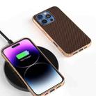 For iPhone 16 Pro Max Nano Electroplating Carbon Fiber Texture Phone Case(Dark Brown) - 2