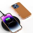 For iPhone 16 Pro Max Nano Electroplating Carbon Fiber Texture Phone Case(Brown) - 2