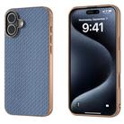 For iPhone 16 Plus Nano Electroplating Carbon Fiber Texture Phone Case(Sky Blue) - 1