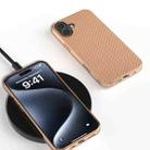 For iPhone 16 Plus Nano Electroplating Carbon Fiber Texture Phone Case(Gold) - 2