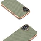 For iPhone 16 Plus Nano Electroplating Carbon Fiber Texture Phone Case(Green) - 3