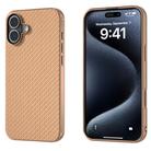 For iPhone 16 Nano Electroplating Carbon Fiber Texture Phone Case(Gold) - 1