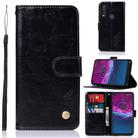 For Motorola Moto P40 Power Copper Buckle Retro Crazy Horse Texture Horizontal Flip Leather Case with Holder & Card Slots & Wallet(Black) - 1