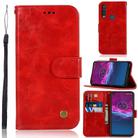 For Motorola Moto P40 Power Copper Buckle Retro Crazy Horse Texture Horizontal Flip Leather Case with Holder & Card Slots & Wallet(Red) - 1