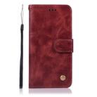 For Motorola Moto P40 Power Copper Buckle Retro Crazy Horse Texture Horizontal Flip Leather Case with Holder & Card Slots & Wallet(Wine Red) - 2