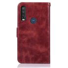 For Motorola Moto P40 Power Copper Buckle Retro Crazy Horse Texture Horizontal Flip Leather Case with Holder & Card Slots & Wallet(Wine Red) - 3