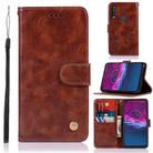 For Motorola Moto P40 Power Copper Buckle Retro Crazy Horse Texture Horizontal Flip Leather Case with Holder & Card Slots & Wallet(Brown) - 1