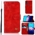 For Motorola Moto E 2020 Copper Buckle Retro Crazy Horse Texture Horizontal Flip Leather Case with Holder & Card Slots & Wallet(Red) - 1