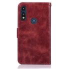 For Motorola Moto E 2020 Copper Buckle Retro Crazy Horse Texture Horizontal Flip Leather Case with Holder & Card Slots & Wallet(Wine Red) - 3