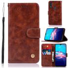 For Motorola Moto E 2020 Copper Buckle Retro Crazy Horse Texture Horizontal Flip Leather Case with Holder & Card Slots & Wallet(Brown) - 1