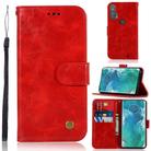 For Motorola Moto Edge Plus Copper Buckle Retro Crazy Horse Texture Horizontal Flip Leather Case with Holder & Card Slots & Wallet(Red) - 1