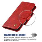 For OnePlus 8 Copper Buckle Retro Crazy Horse Texture Horizontal Flip Leather Case with Holder & Card Slots & Wallet(Red) - 4