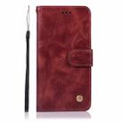For OnePlus 8 Copper Buckle Retro Crazy Horse Texture Horizontal Flip Leather Case with Holder & Card Slots & Wallet(Wine Red) - 1