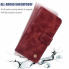 For OnePlus 8 Copper Buckle Retro Crazy Horse Texture Horizontal Flip Leather Case with Holder & Card Slots & Wallet(Wine Red) - 5