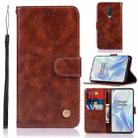 For OnePlus 8 Copper Buckle Retro Crazy Horse Texture Horizontal Flip Leather Case with Holder & Card Slots & Wallet(Brown) - 1