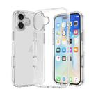 For iPhone 16 Plus Metal Buttons PC Hybrid TPU Phone Case(Transparent) - 1