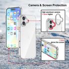 For iPhone 16 Plus Metal Buttons PC Hybrid TPU Phone Case(Transparent) - 3