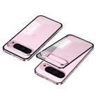 For Google Pixel 9 Pro XL Snap Buckle Metal Frame Frosted Phone Case(Pink) - 1