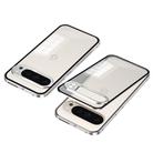 For Google Pixel 9 Pro XL Snap Buckle Metal Frame Frosted Phone Case(Silver) - 1