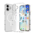 For iPhone 16 Plus Metal Buttons MagSafe Magnetic PC Hybrid TPU Phone Case(Transparent) - 1